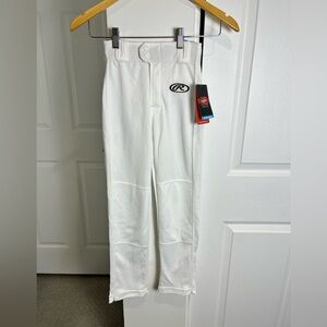 Rawlings Semi Relaxed Fit Youth White Baseball Pants XS NWT